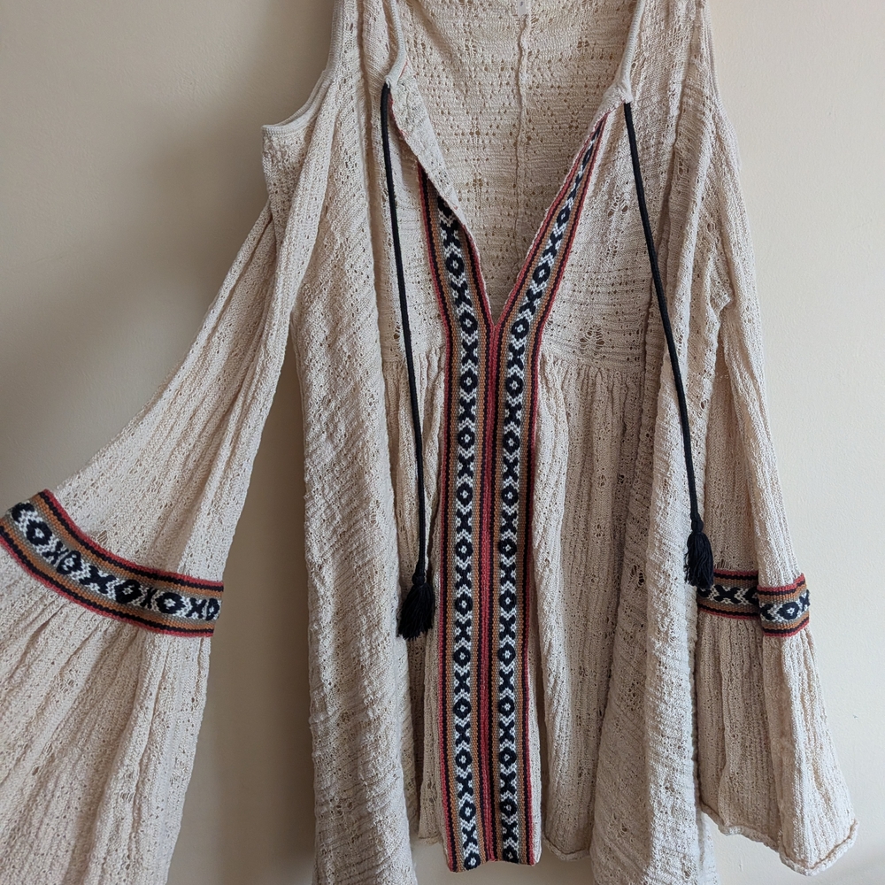 Free People Cream Lace Top